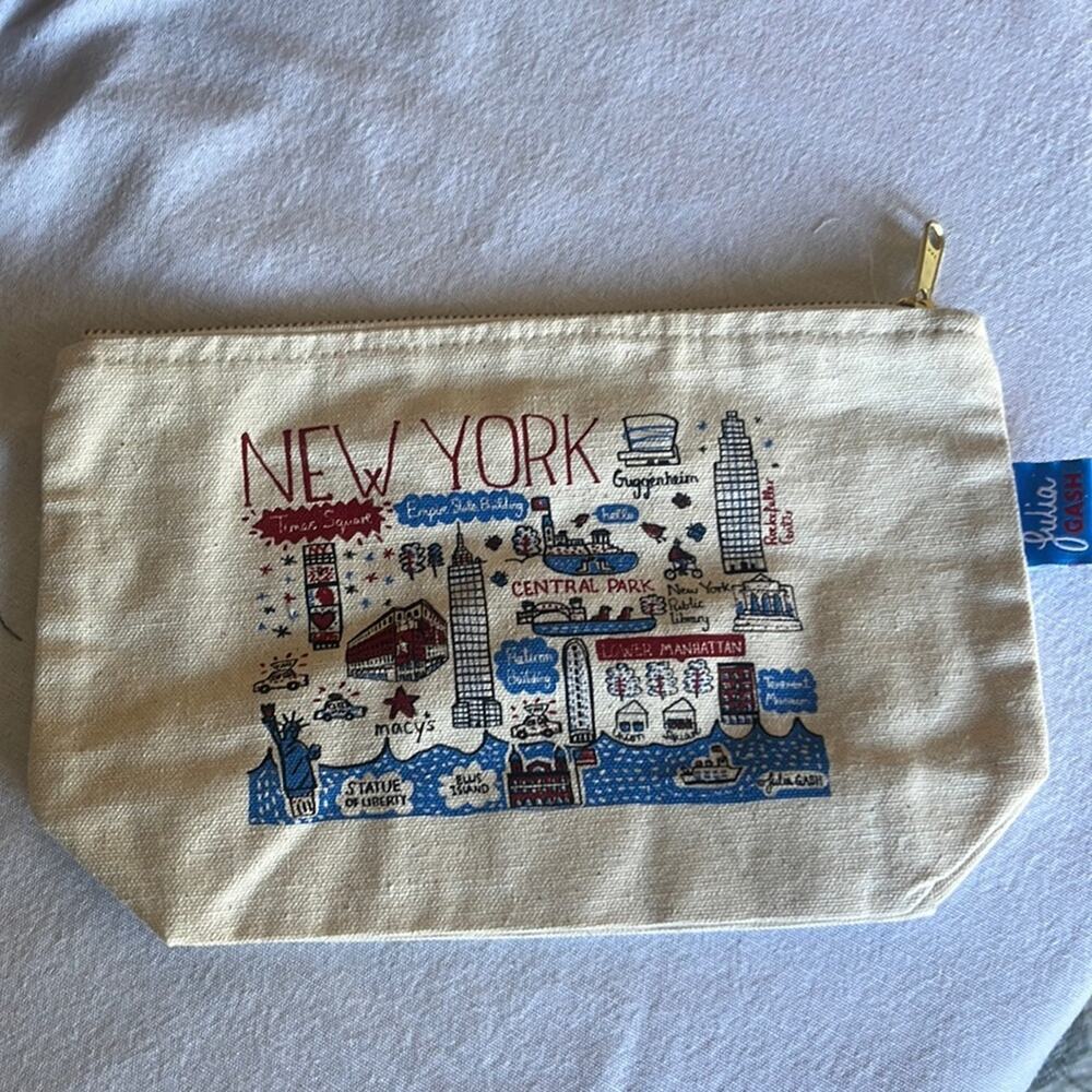 New without tags.  Julia Gash New York canvas zipper pouch.